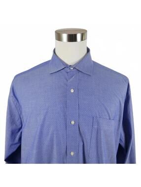 Tommy Hilfiger Mens Stretch Wrinkle Resistant Regular Fit Blue Shirt XL